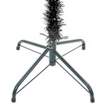 Vidaxl arbre de noël mince avec led et boules noir 180 cm