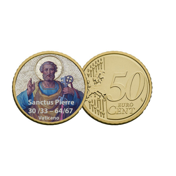 Vatican - 50 cents à“ 1er pape à“ saint pierre sanctus petrus