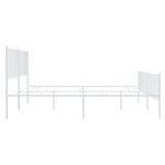 vidaXL Cadre de lit métal avec tête de lit/pied de lit blanc 200x200cm
