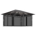 vidaXL Tonnelle avec moustiquaire et lumières LED 4x3x2 73m Anthracite