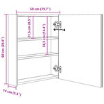 vidaXL Armoire de salle de bain à miroir LED Gris béton 50x14x60 cm