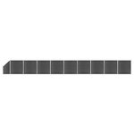 vidaXL Ensemble de panneau de clôture WPC 1657x(105-186) cm Noir