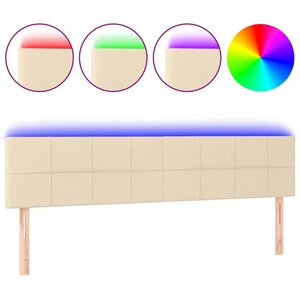 vidaXL Tête de lit à LED Crème 160x5x78/88 cm Tissu