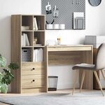 vidaXL Bureau avec rangement 2 Pièces Chêne Sonoma 90 x 40 x 76 cm