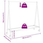 vidaXL Porte-vêtements et étagères et roulettes 106x34x106 5cm bambou