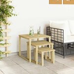 vidaXL Table de Bain de Soleil Marron 50.5 x 50 x 46 cm Pin imprégné