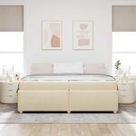 vidaXL Cadre de lit avec matelas avec matelas Crème 200 x 200 cm tissu