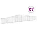 vidaXL Paniers à gabions arqués 7 Pièces 400x30x40/60 cm Fer galvanisé