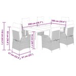 vidaXL Ensemble à manger de jardin et coussins 7 Pièces marron rotin