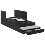 vidaXL Cadre de lit avec rangement Chêne noir 75x190 cm