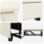 vidaXL Canapé-lit 3-en-1 en velours crème
