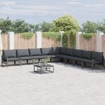 vidaXL Ensemble de canapé de jardin 10 Pièces Anthracite Acier