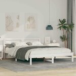 vidaXL Cadre de lit Blanc 160 x 200 cm Bois massif en pin