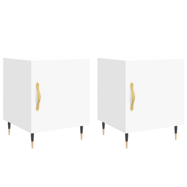 vidaXL Tables de chevet 2 Pièces blanc 40x40x50 cm bois d’ingénierie