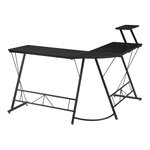 Bureau table poste de travail avec plateau surélevé 122 x 122 x 98 cm noir 03_0009073