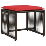 vidaXL Ensemble à manger de jardin et coussins 7 Pièces marron poly rotin