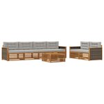vidaXL Ensemble de canapés d'extérieur 7 pc Naturel et gris clair