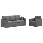 vidaXL Ensemble de Canapés 2 pc Gris foncé Velours