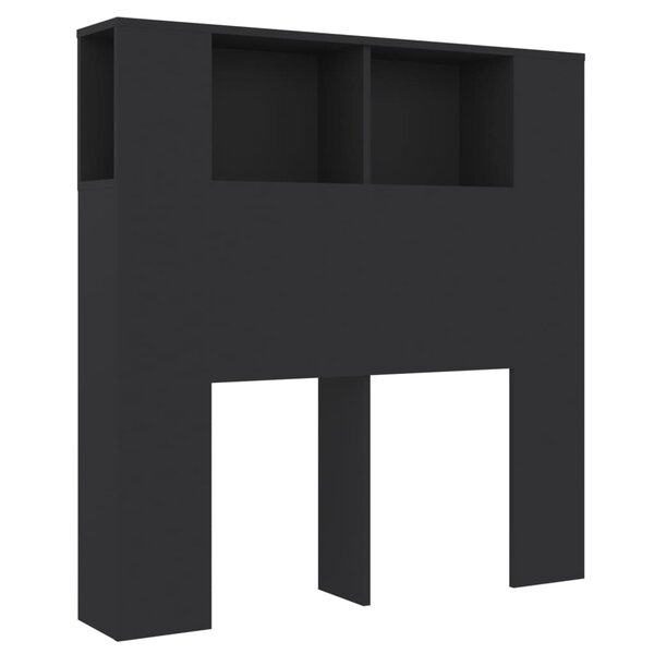 vidaXL Armoire de tête de lit Noir 100x18 5x104 5 cm