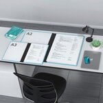 ACROPAQ Carton à dessin A2- 52 x 72 cm  XXL Grand  Avec fermeture élastique  Dos extensible pour plus d'espace- Turquoise