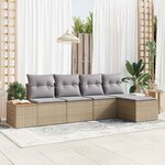 vidaXL Ensemble de canapé de jardin 5 Pièces beige et gris clair