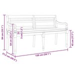 vidaXL Banc Batavia avec coussin 150 cm Bois de teck massif