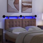 vidaXL Tête de lit suspendue Avec lumière LED Cappuccino Simili cuir