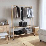 vidaXL Porte-vêtements et étagères roulettes 132x45 5x155 5cm bambou