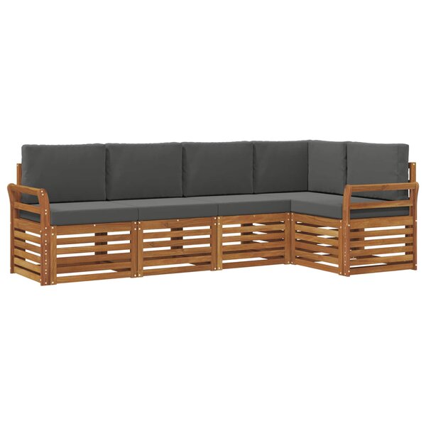 vidaXL Ensemble de canapé d'angle 5 Pièces Naturel et Anthracite