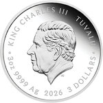 Monnaie IMPERIAL VERMILION PHOENIX 3 Oz Argent 3$ Tuvalu 2026 (PRÉCOMMANDE)