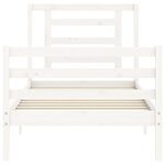 vidaXL Cadre de lit sans matelas blanc 90x200 cm bois massif