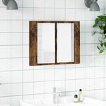 vidaXL Armoire à miroir LED Chêne fumé 60x12x45 cm Bois d'ingénierie