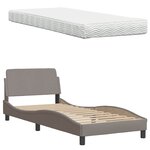 vidaXL Lit avec matelas taupe 80x200 cm tissu