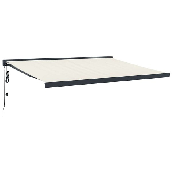 vidaXL Auvent rétractable crème 4 5x3 m tissu et aluminium