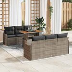 vidaXL Ensemble de canapé de jardin 7 Pièces Gris 100 x 55 x 73 cm