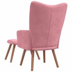 vidaXL Chaise de relaxation avec repose-pied Rose Velours