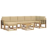 vidaXL Ensemble de canapés d'extérieur 8 pc Blanc et Beige Polyester