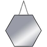 Set de 3 Miroirs hexagonaux a suspendre en métal - Noir