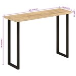 vidaXL Table console à live edge 105x33x76 cm bois de manguier massif