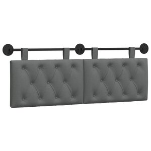 vidaXL Tête de lit suspendue Gris foncé Tissu