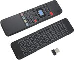 Ovegna T3: Télécommande avec Batterie Rechargeable, sans Fil 2.4Ghz,Infra-Rouge, Clavier rétroéclairé 7 Couleurs (QWERTY), pour Android Box, SmartTV, PC, Projecteur, iMac