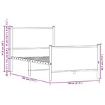 vidaXL Cadre de lit en métal sans matelas chêne sonoma 75x190 cm