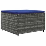 vidaXL Salon de jardin 7 Pièces avec coussins Gris Résine tressée