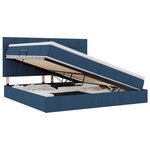 vidaXL Lit de rangement LED avec matelas Bleu 200 x 200 cm Tissu