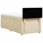 vidaXL Sommier à lattes de lit avec matelas Crème 80x200 cm Tissu