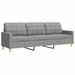 vidaXL Ensemble de canapés 3 Pièces avec repose-pied gris clair tissu