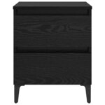 vidaXL Cabinet de chevet avec tiroir 2 Pièces Chêne noir 40 x 35 x 50 cm