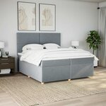 vidaXL Sommier à lattes de lit avec matelas Gris clair 200x200cm Tissu