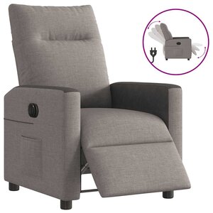 vidaXL Fauteuil inclinable électrique Taupe Tissu