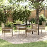 vidaXL Ensemble de salle à manger pour jardin 5 Pièces Beige Poly rotin